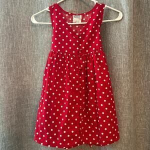 Girls Vintage red & white polka dot dress size 6 made in USA
